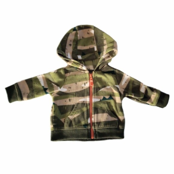 Carter's Army Camo Fleece Hoodie sz NEWBORN Boys - Picture 1 of 6